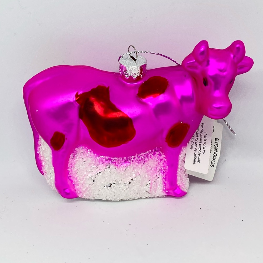 Bloomingdale’s Glass Cow Ornament